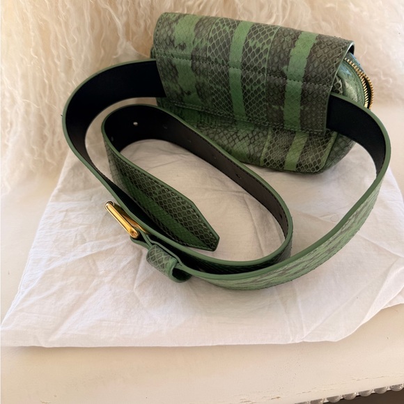A.L.C. Green Python Crossbody Bag with Gold Accent - Picture 10 of 14